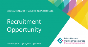 ETI Corporate tile - Education and Training Inspectorate Recruitment Opportunity.